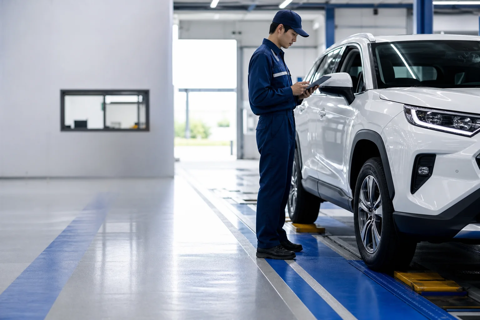 Vehicle inspection before export from Japan